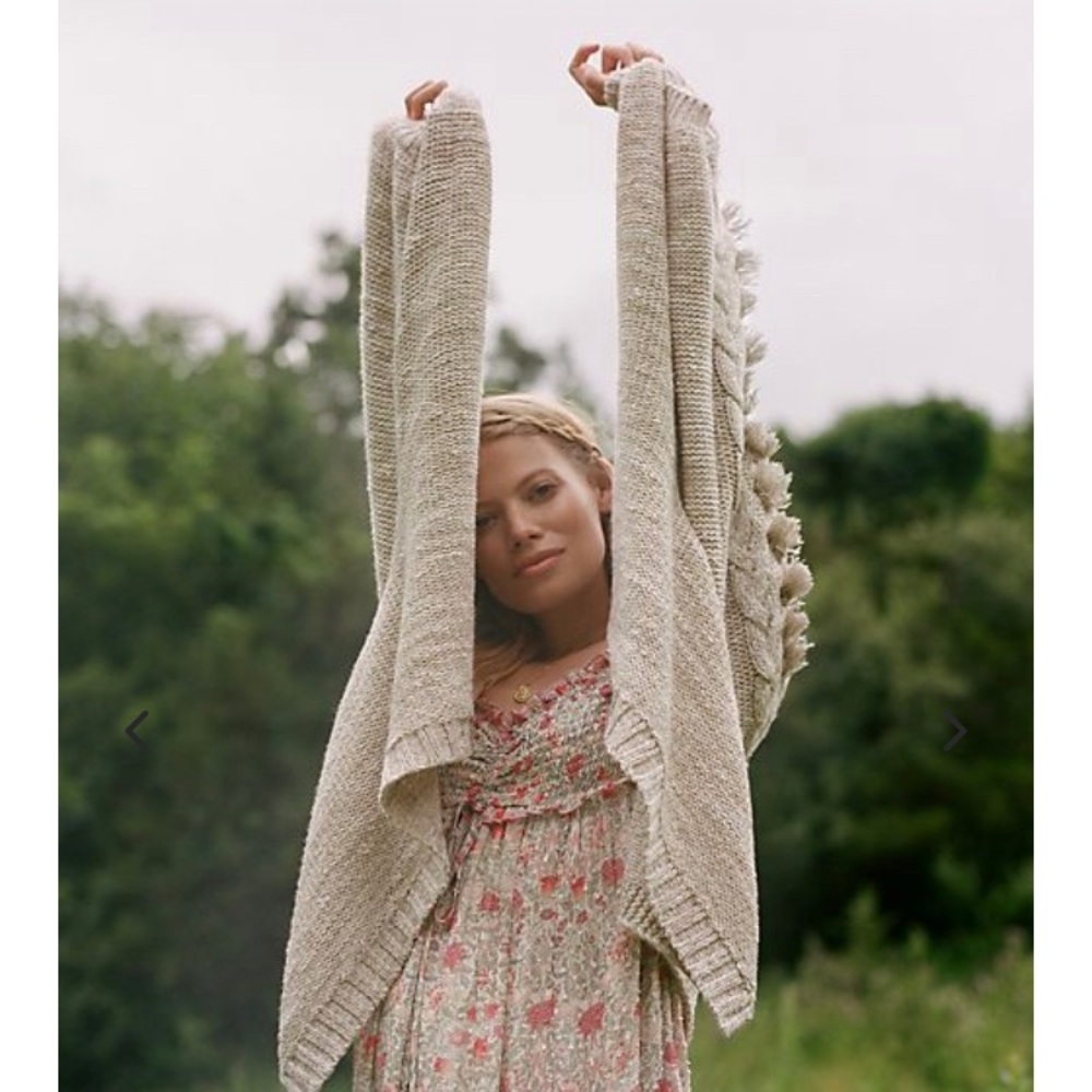 Anthropologie Braided Sleeve Cardigan